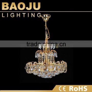 Halogen Golden Pendant Light Fixtures Crystal