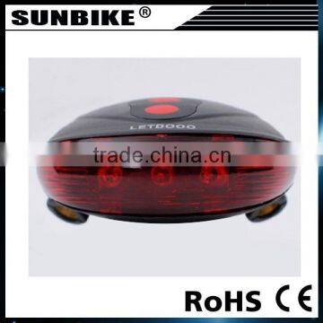 Modern Red Blue 5 Led 2 Laser Mountain Bike Lamp Cycling Safety Waterproof Rear Laser Bicycle Light photo-3