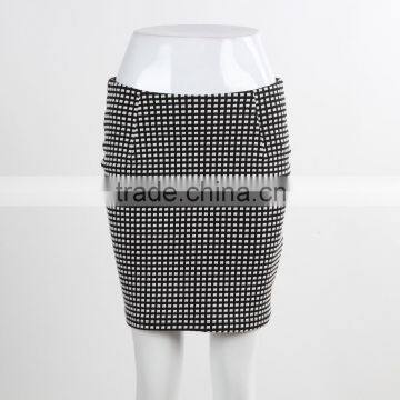 F5S43018 Latest Fashion Women Check Grid Mini Skirts