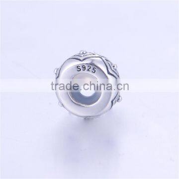 Simple Bead Jewelry Engraved 925 Silver Charms photo-2
