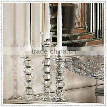 Bead Design Crystal Pillar Candle Holders For Party Centerpieces