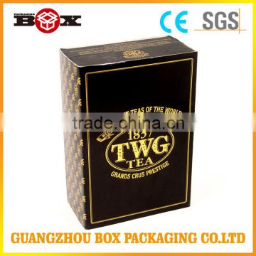 Luxury glossy paper craft box with black color