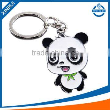 Panda shaped stainless steel key chain