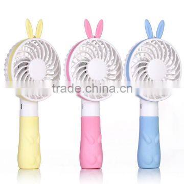 2016 Promotion Products Battery Powered Mini USB Foldable Cooling Personal Fan Cute Rabbit Design Cooling Fan