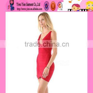 2015 factory sale real picture top quality dress  new arrived ladies sleeveless bandage dress for ladies