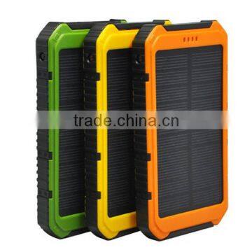 12000mah solar cell phone power charger 5V 2A and 1A