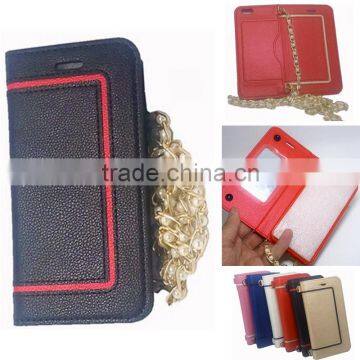 phone cases cover black with chain/lanyard and mirror for girls lady for cute luxury cell mobile smart phone