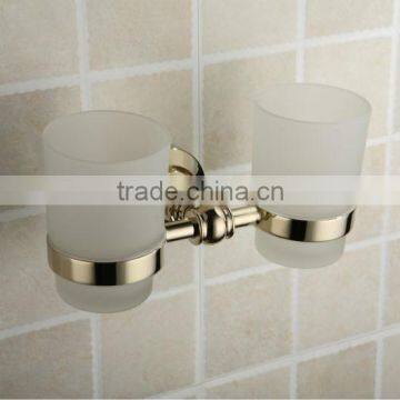 2014 Paris Design Glass One Cup Golden Tumbler Holder for Bathroom Collections