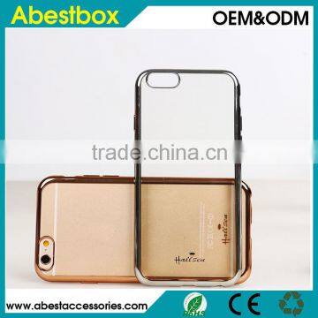 2016 NEW 4.7" 0.5MM Waterproof TPU PC Case Cover Transparent Electroplate Soft Custom TPU Case for iphone 6 6S