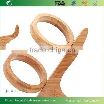 WR015/LFGB Wood Premium Bamboo Wine Rack Wooden Fruit Vegetable Display Rack Antique Wine Kitchen Rack photo-3