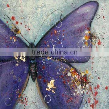 100% Handpaint Modern Canvas Butterfly Oil Painting 59846