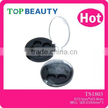 TS1803-1 Round 3 Well Plastic Eye Shadow Case Packaging