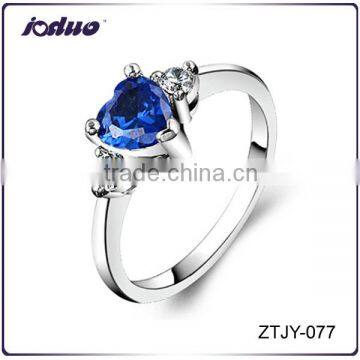 Fashion Colored Zircon Heart Shape Ring Wholesale ZTJY-077