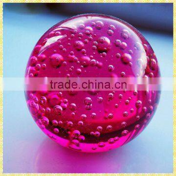 Delicate Red Crystal Glass Bubble Ball For Home Decoration