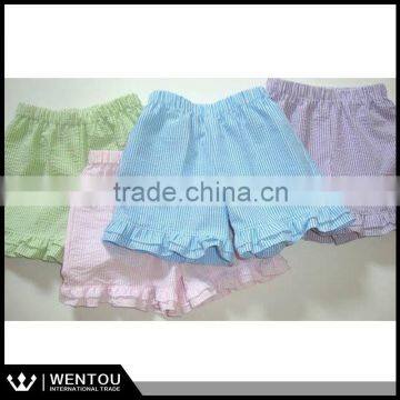 Easter Girl Personalized Frilly Chevron Monogrammed Seersucker Girls Ruffle Shorts