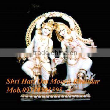 marble religious dancing radha krishna statue