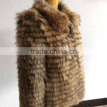 luxury design lady's raccoon fur coat /factory price raccoon fur coat