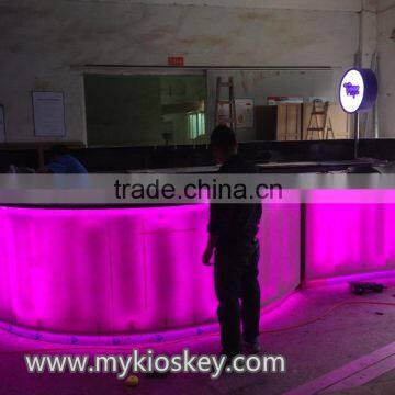 Customized 3m by 3m Purple Color Mall Food Kiosk Bubble Tea Kiosk Design for Sale photo-5