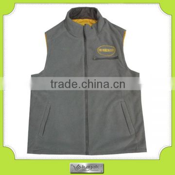 Custom sleeveless embroidery logo polar fleece vest