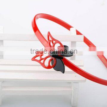 Hot sales korea newest design shinning butterfly plastic alice band boutique headband for kids and girls