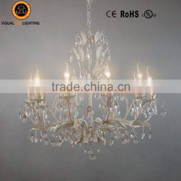 Classic Leave Chandelier Lamp IC4061-10WH Chandelier Parts Crystal Light Pendant Lighting