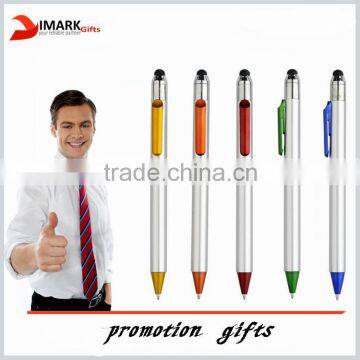 advertising 2 in 1plastic stylus touch pen with ballpoint pen