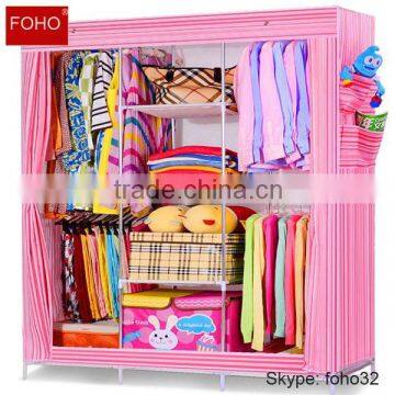 Folding Wardrobe for Bedroom Designs Diy Cloth Canvas Wardrobe (FH-CS0505 ) photo-3