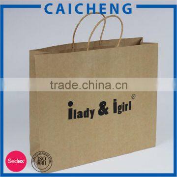 High quality die cut brown kraft paper gift bag