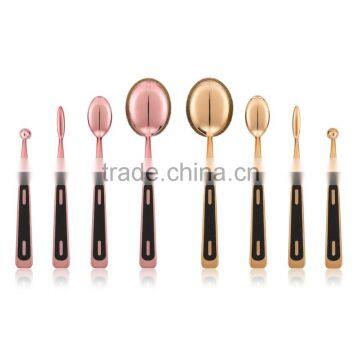 Wholesale New 4pcs Toothbrush Makeup BB Cream Foundation Rose Gold Oval Make up Brushes Multi-purpose Makeup Brush Set