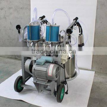 The piston milking machine with double bucket