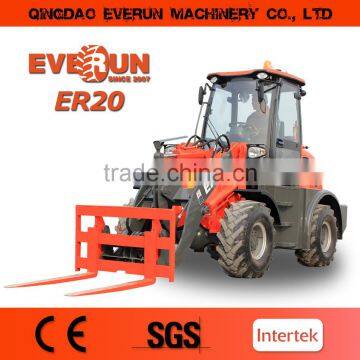 Everun 2.0ton mini wheel loader with pallet forks