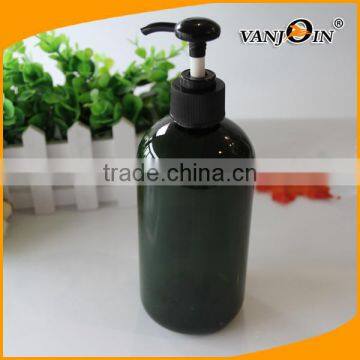 Empty 500ml Green Boston Round Plastic Lotion Bottle With Pump Dispenser photo-3