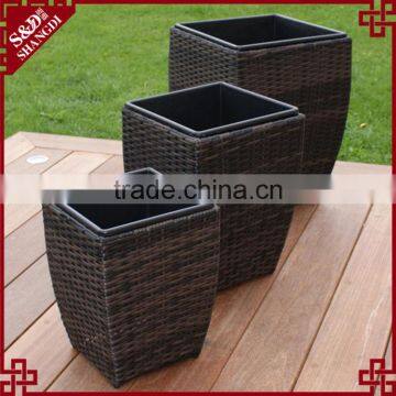 S&D Large Square Outdoor Cheap Balcony & garden planter.square set of 3 plastic flower pot