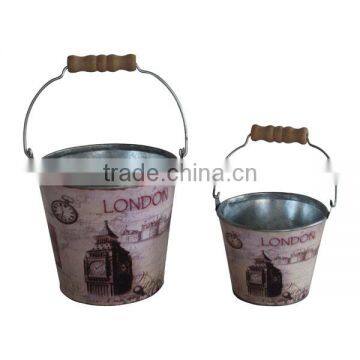 Zinc Flower Bucket Zinc Flower Pot Zinc Garden Pot Set of 2