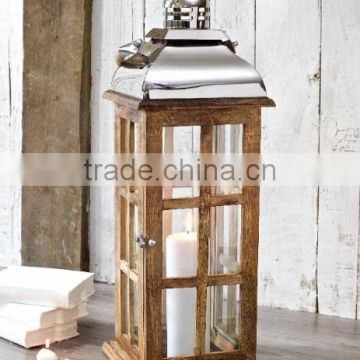 Wooden Hurricane Square Lantern