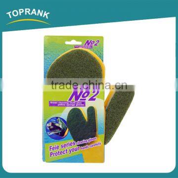 Household Kitchen Labor Protection Dish Washing Scouring Pad Cleaning Glove Latex Sponge Glove photo-2