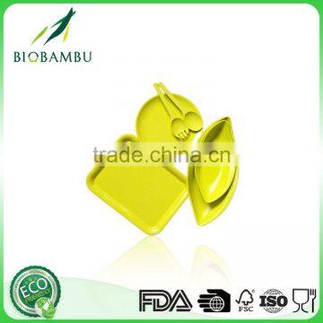 Fashionable Promotional Biodegradable Bamboo Fiber Plates Set photo-2