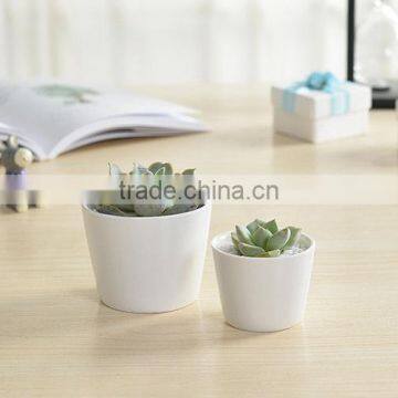 Indoor Mini Ceramic Decor White Plant Pot photo-2