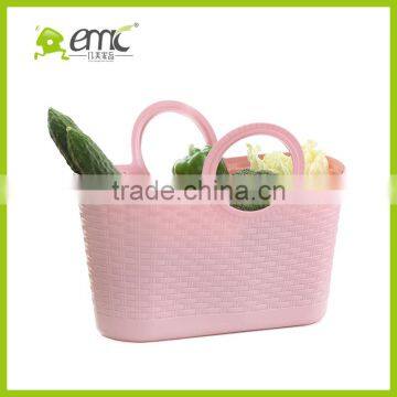Eco-friendly Soft PE Laundry Basket Handle Plastic Sundries Storage Basket photo-4