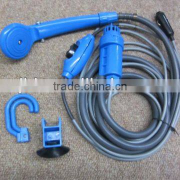 Blue Convenient Portable 12v Electric Camping Shower set