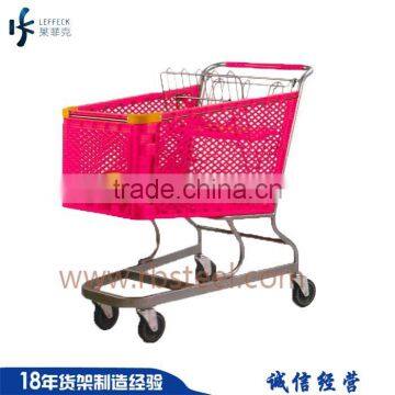 Leffeck wholesale fashion corrosion protection steel wire and plastic baby shopping cart