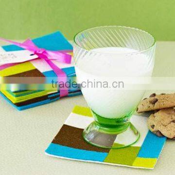 2017 hot new product wholesale china supplier on  website custom square die cute wool felt wine glass coaster