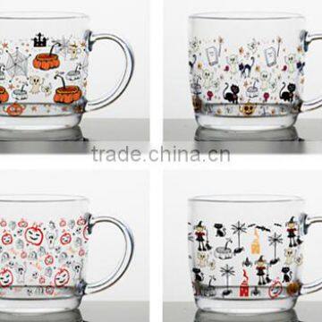 8oz 9oz 10oz Halloween Glass Milk Bottle Kid Glass Cup Set Water Glass Mug Milk Cup Set photo-3