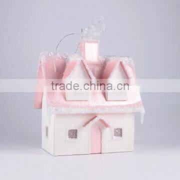 Christmas Village Glitter House Ornament