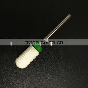 Polishing Drill Barrel Ball Total Length 40MM Course Type Head Blade Diameter 13MM White Ceramic Burr for Nail photo-3