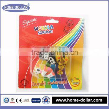 Happy school series new products animal printing 3d jumbo eraser