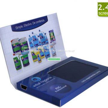 Super Mini USB Port 2.4 inch lcd screen video brochure / video greeting card / video book for advertising and promotion