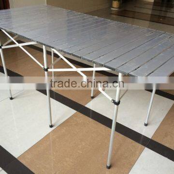 Outdoor Aluminum Roll Slatted Top Foldable Camping Table