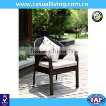 Outdoor Patio All Weather Waterproof Black PE Rattan Armchair