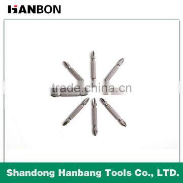 Double end screwdriver bit with S2/CR-V/ Stainless steel material